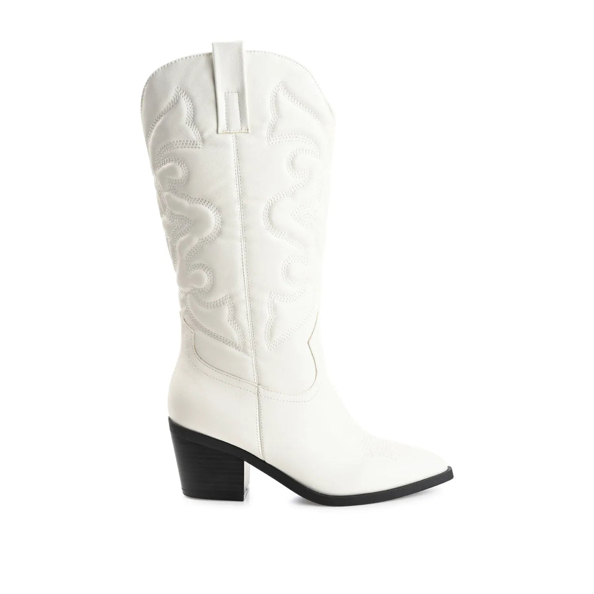 CHANTRY Cowgirl Boots in Vegan Leather - White PU