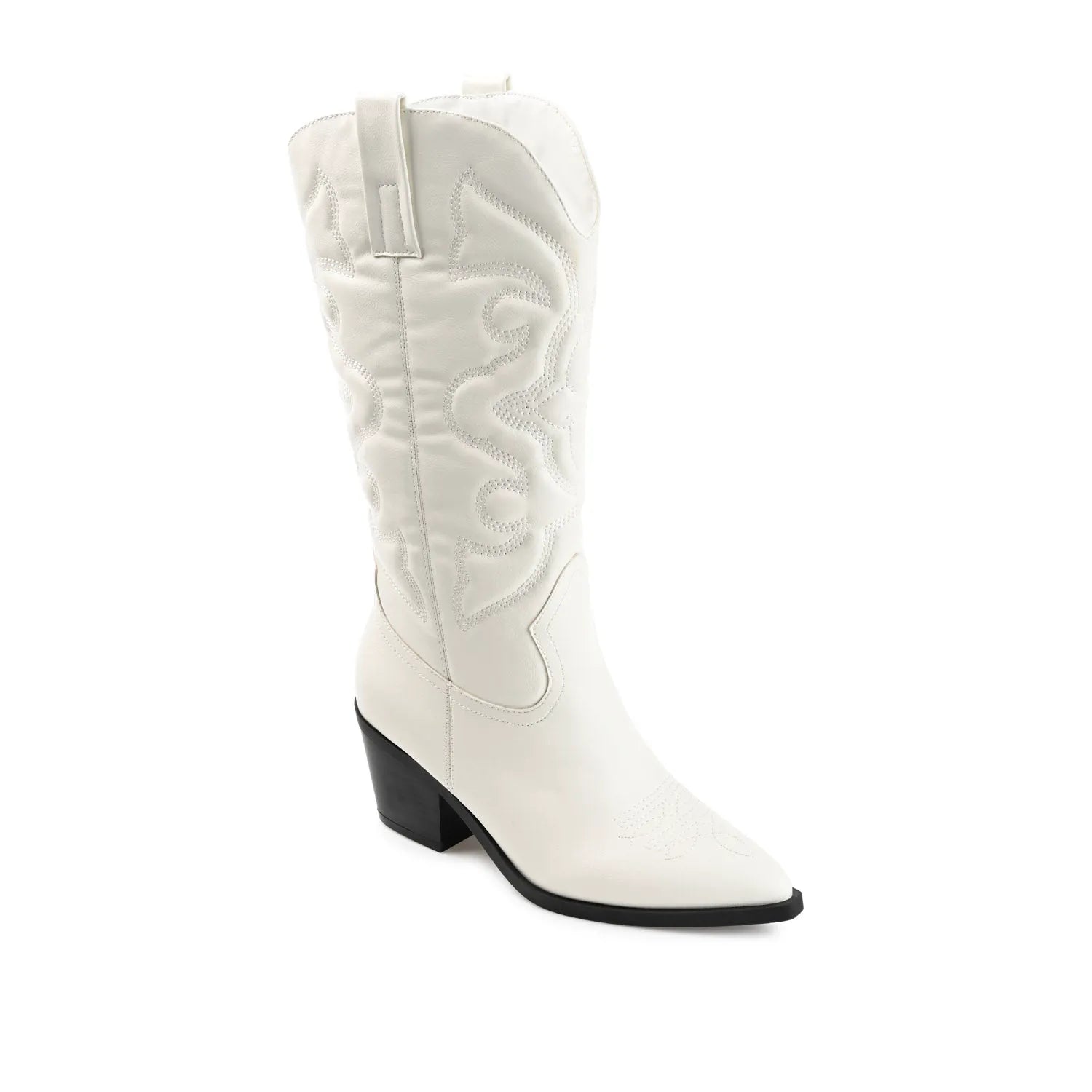 CHANTRY Cowgirl Boots in Vegan Leather - White PU