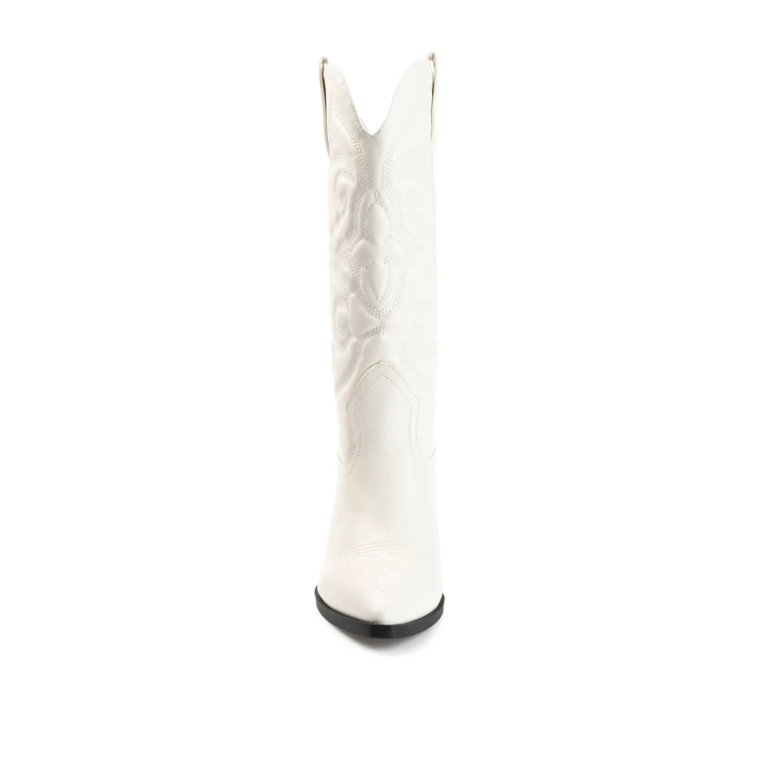 CHANTRY Cowgirl Boots in Vegan Leather - White PU