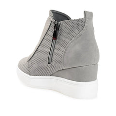 Clara Wide Wedge Heel Sneakers in Grey PU