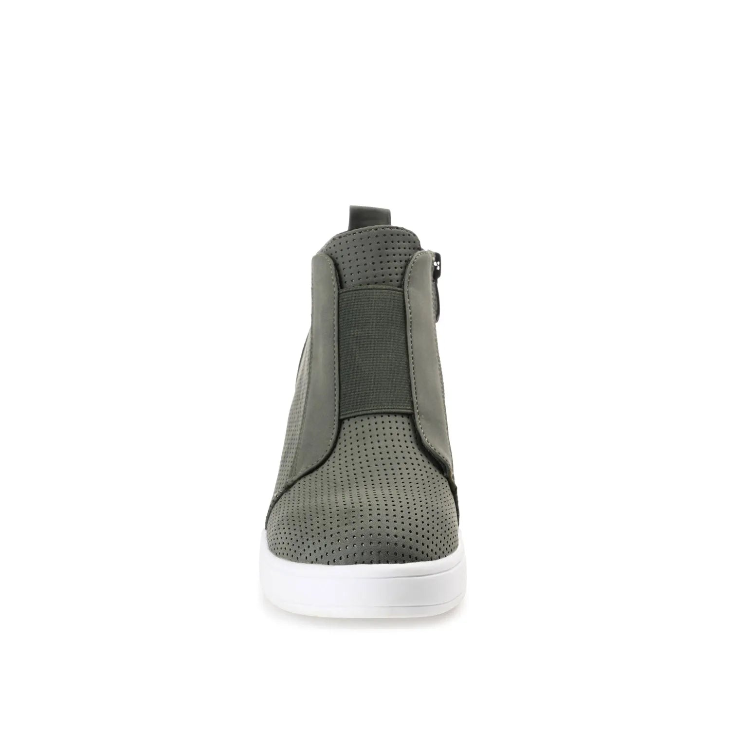 CLARA WEDGE HEEL SNEAKERS IN WIDE - Olive PU