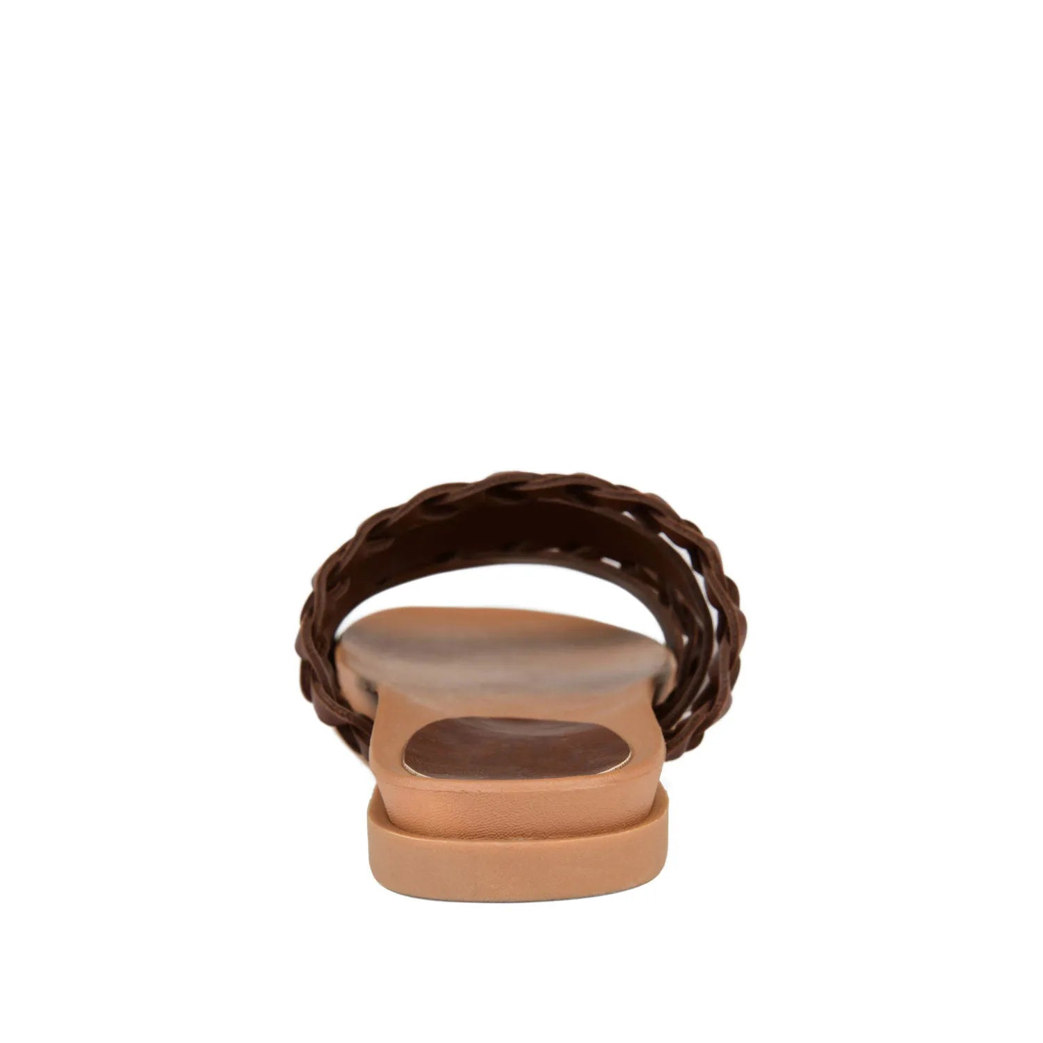 Colette Slide Sandals in Vegan Leather - Brown