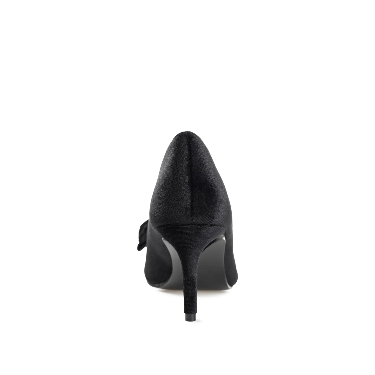 CRYSTOL Velvet Stiletto Pump Heels in Black