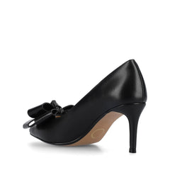 CRYSTOL Stiletto Pump Heels in Vegan Leather - Black
