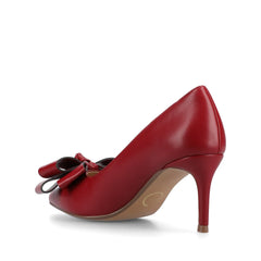 Crystol Stiletto Pump Heels in Wide Width Vegan Leather - Cranberry
