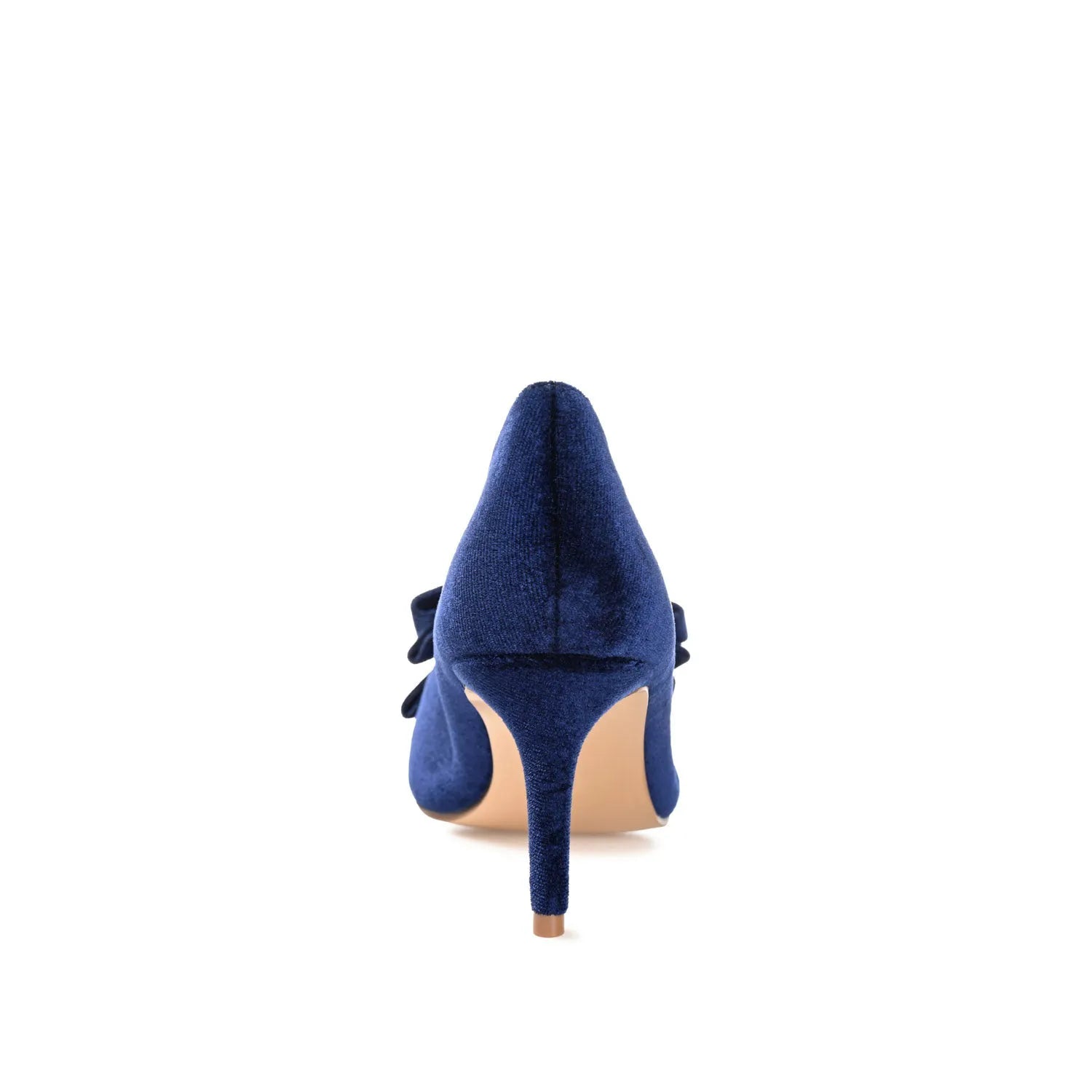 CRYSTOL Stiletto Pump Heels in Velvet - Navy Nubuck