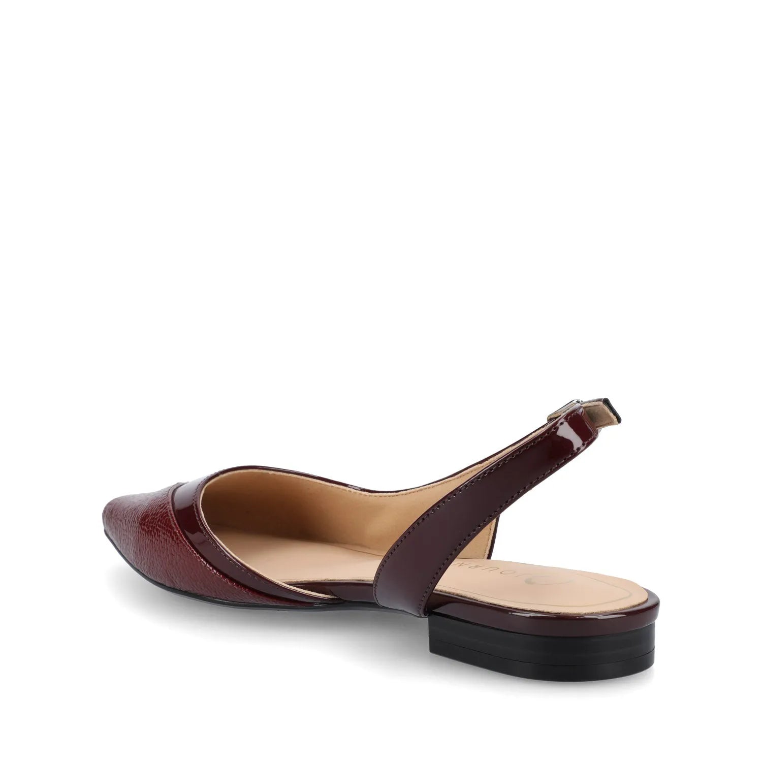 Daphnne Ballet Flats in Tweed Fabric Statement in Wide - Oxblood Nubuck