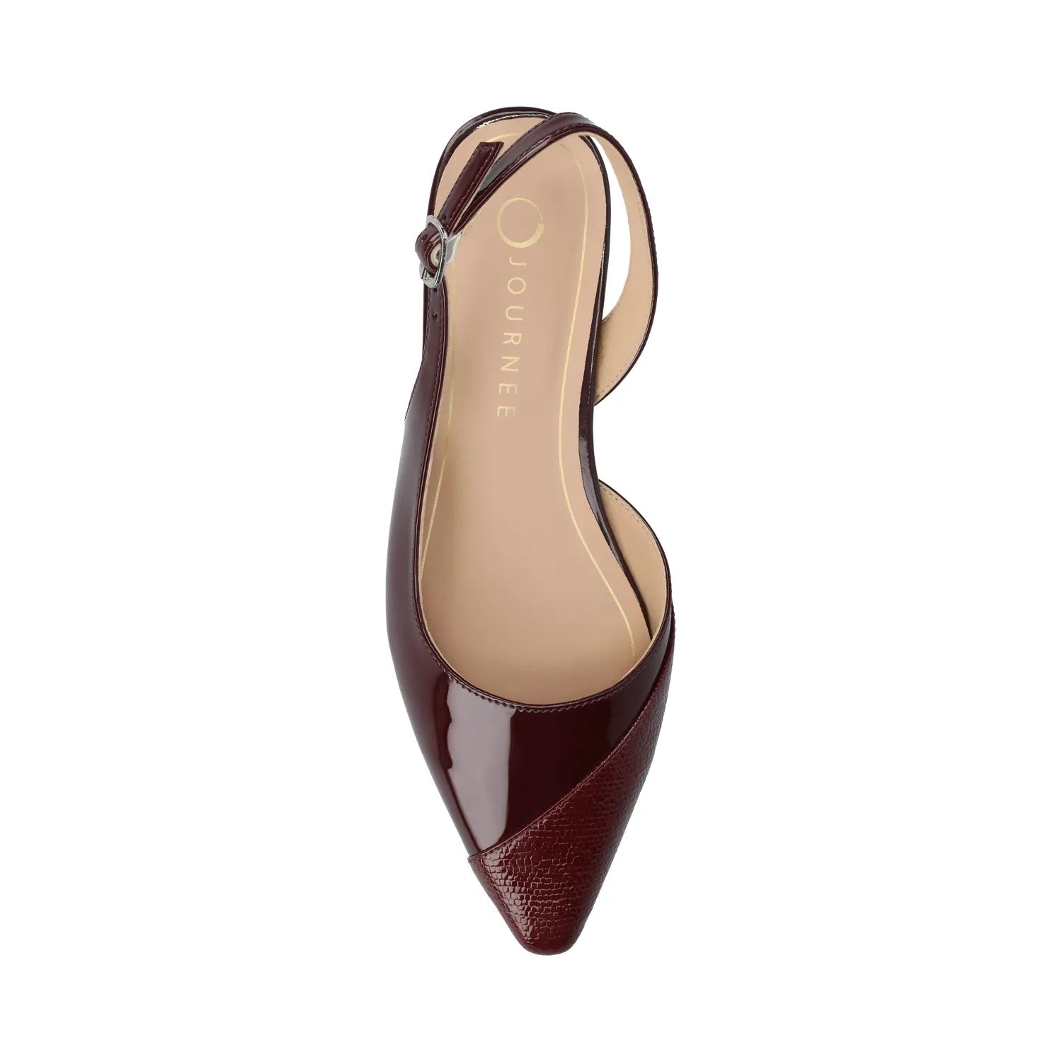 Daphnne Ballet Flats in Tweed Fabric Statement in Wide - Oxblood Nubuck