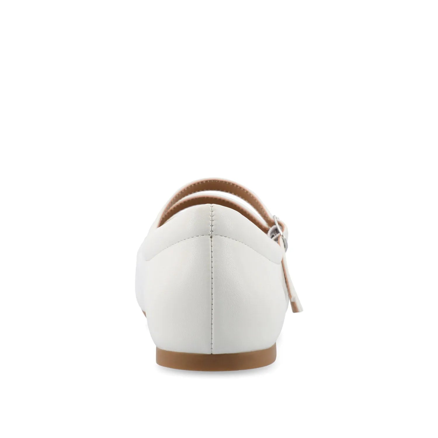 DARLIN WIDE VEGAN LEATHER FLATS - White