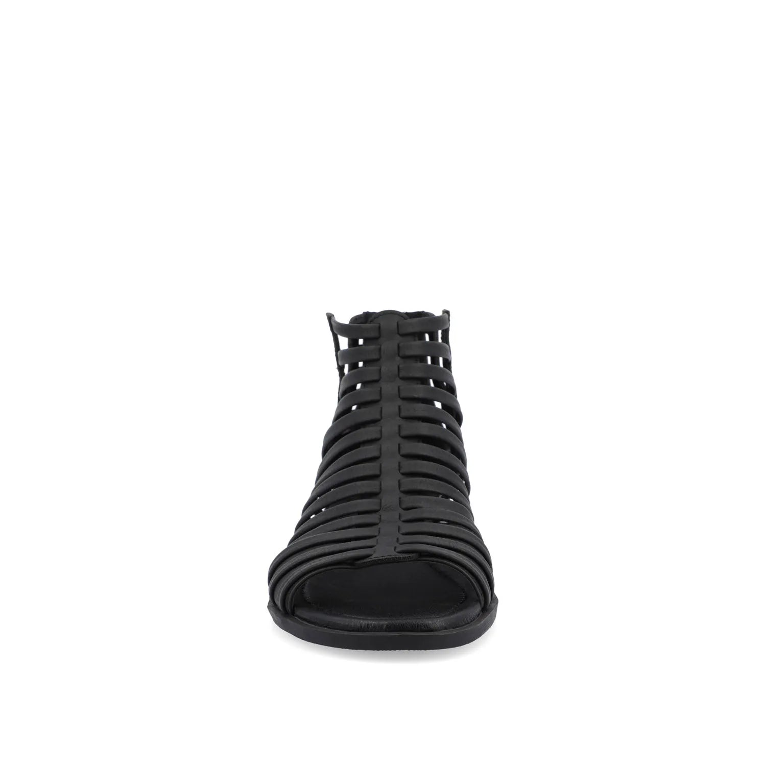 Delilah Vegan Leather Gladiator Sandals in Black