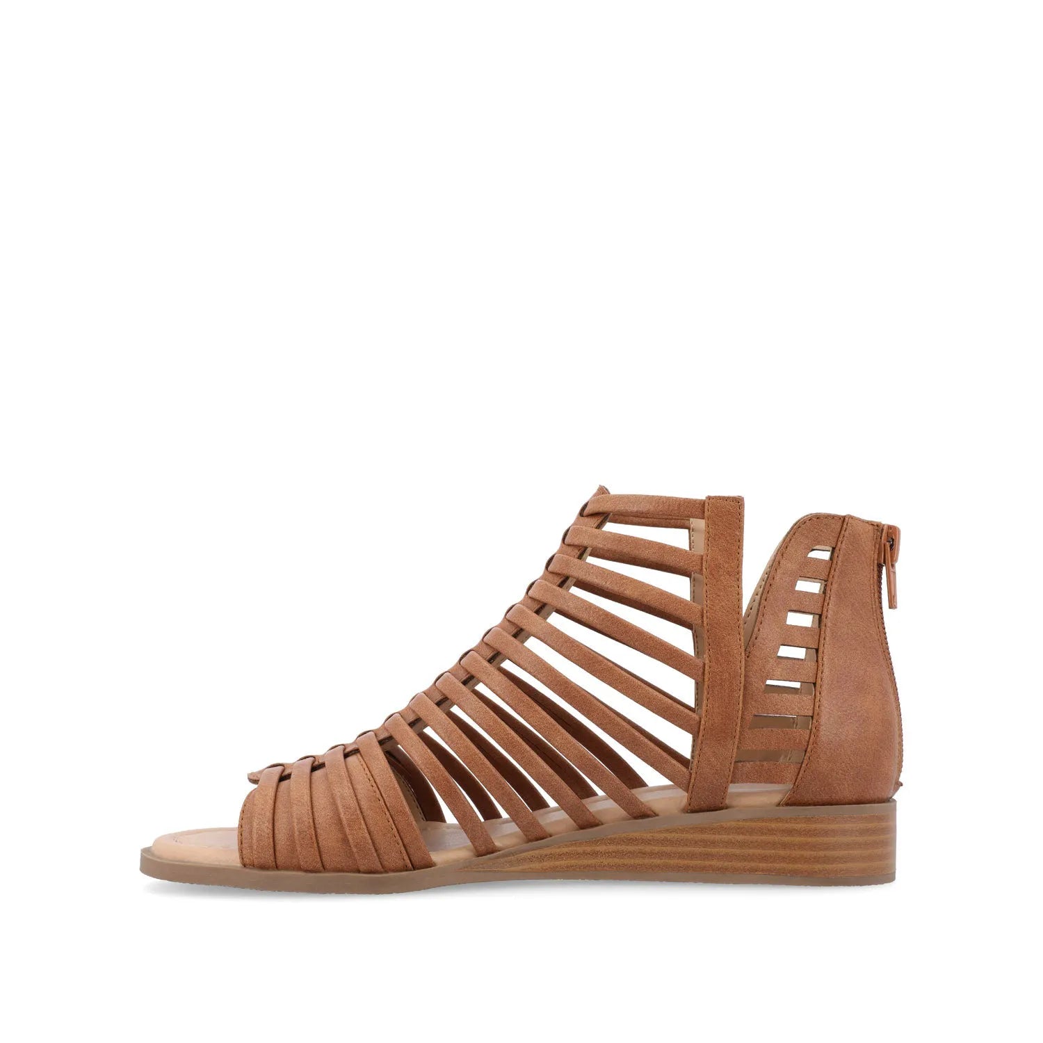 Delilah Vegan Leather Gladiator Sandals in Brown