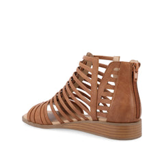 Delilah Vegan Leather Gladiator Sandals in Brown