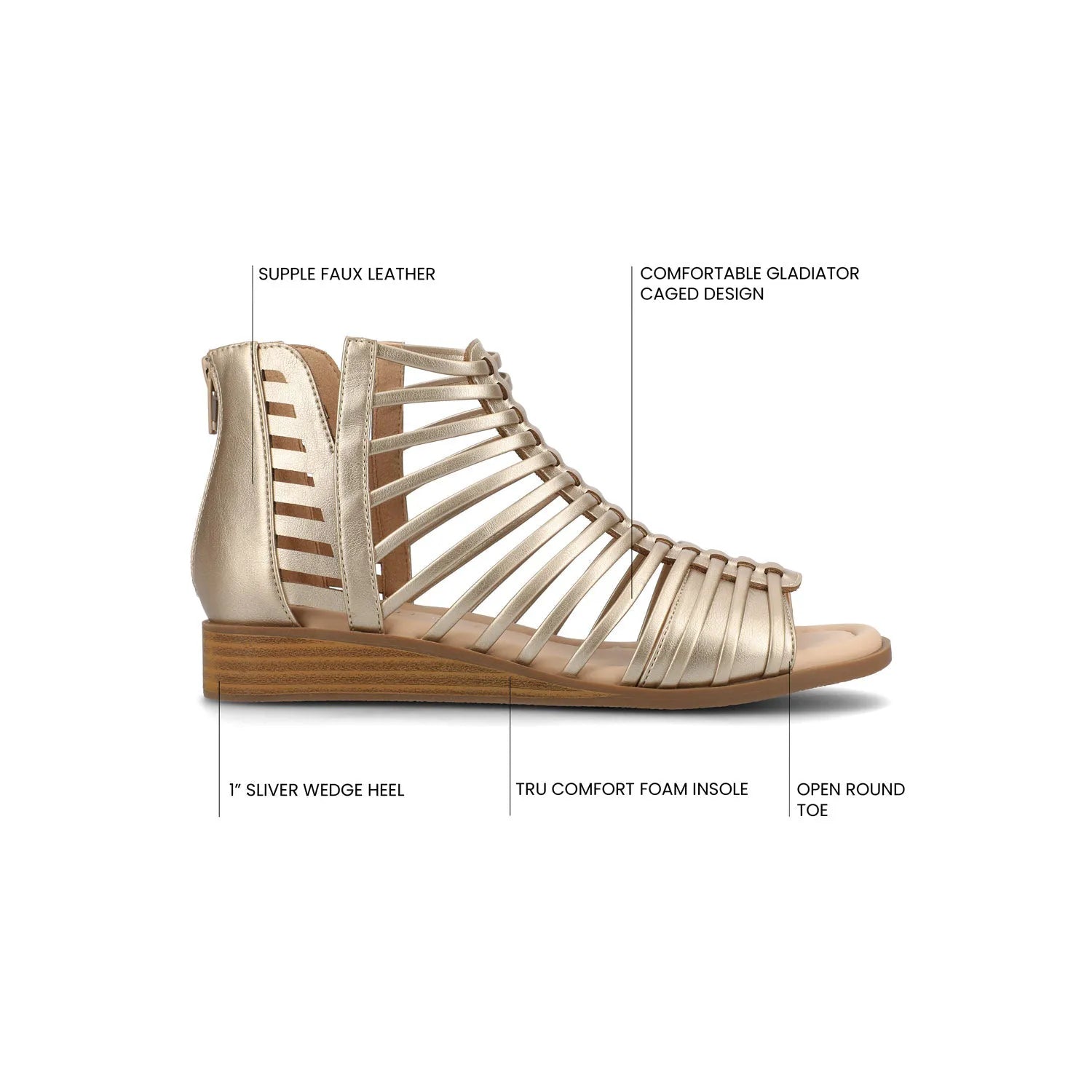 Delilah Gladiator Sandals in Statement - Champagne