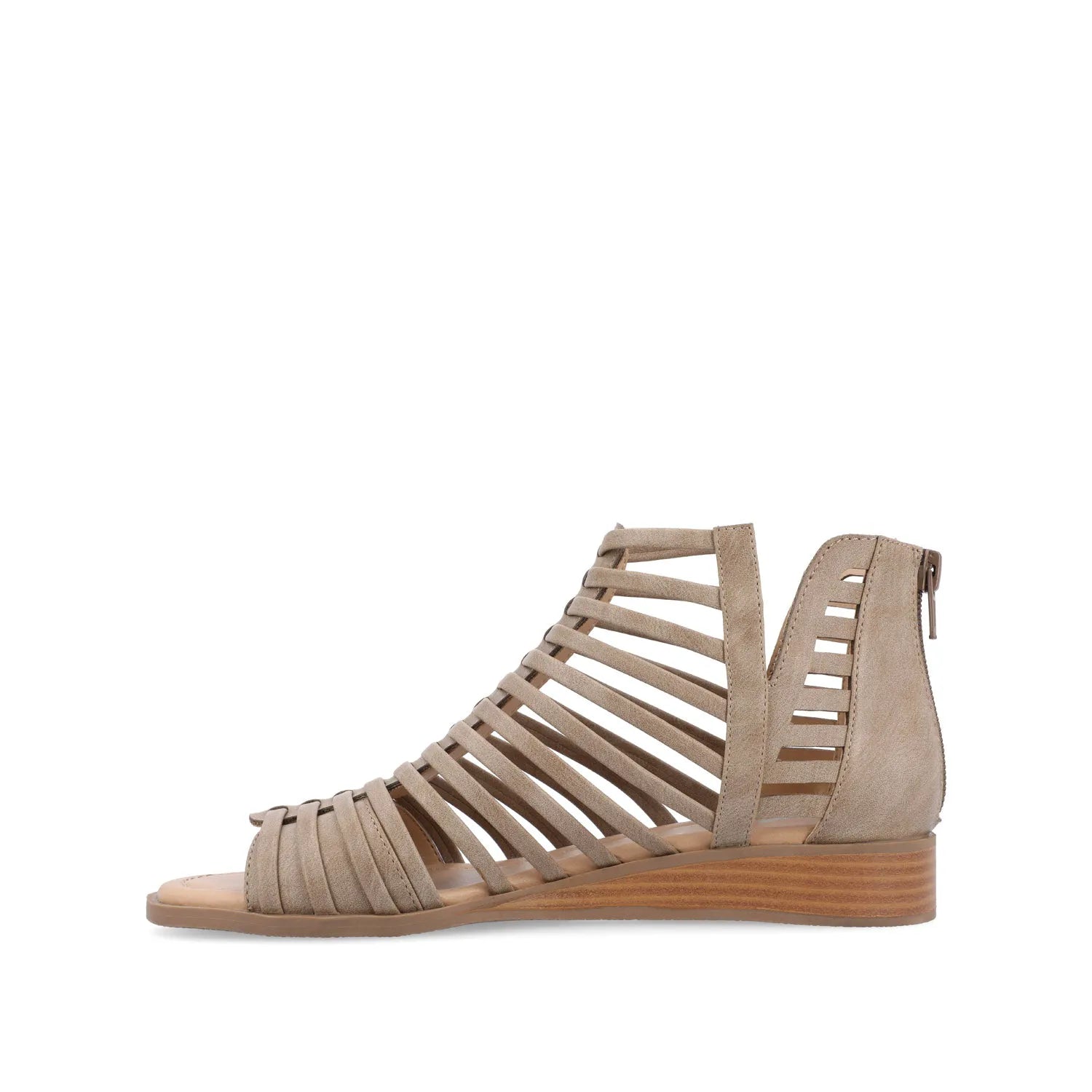 Delilah Vegan Leather Gladiator Sandals in Tan