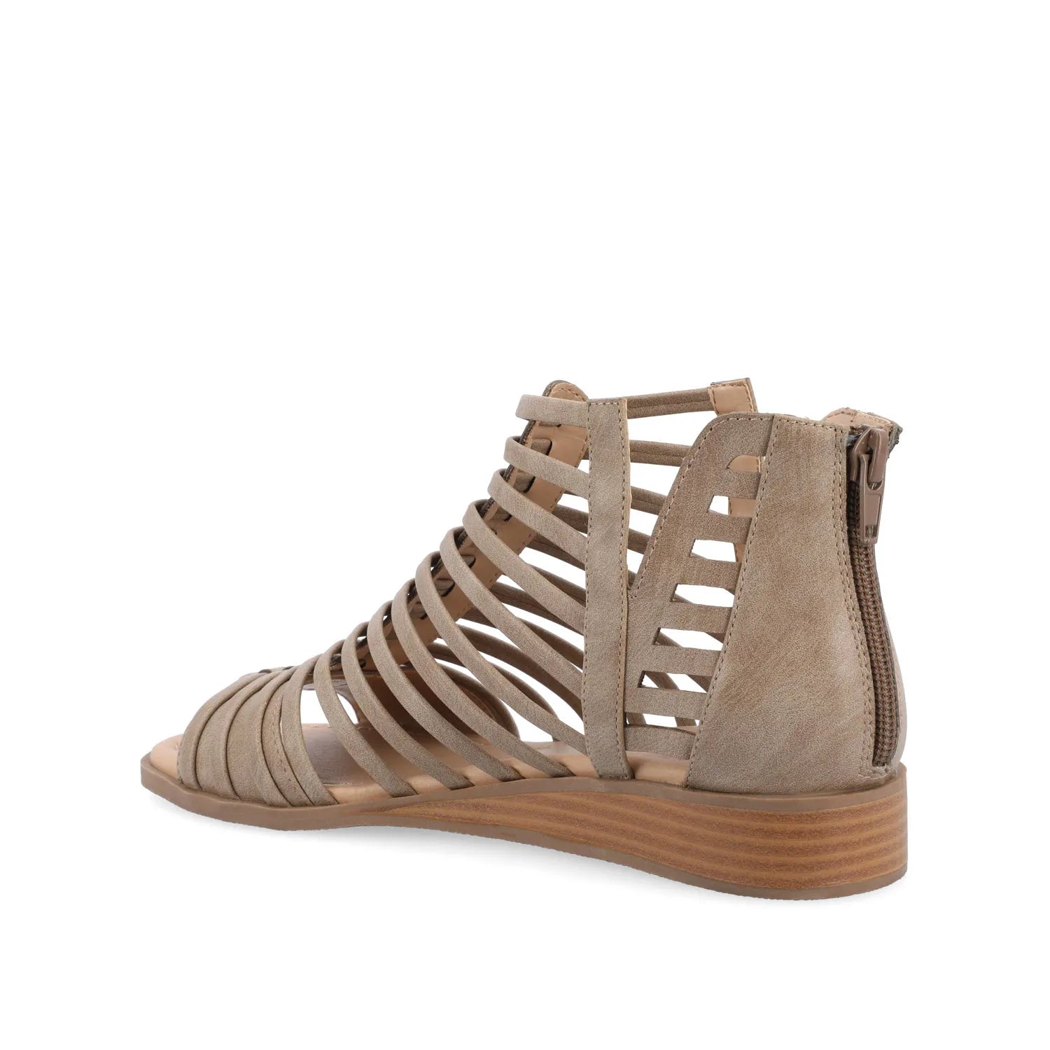 Delilah Vegan Leather Gladiator Sandals in Tan