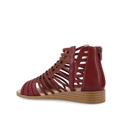 Delilah Wide Gladiator Sandals - Wine