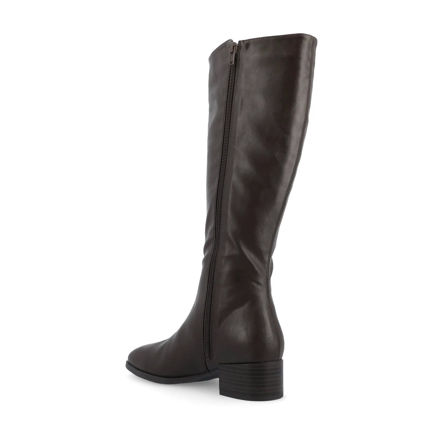 DEVRI Wide Calf Knee High Boots - Brown