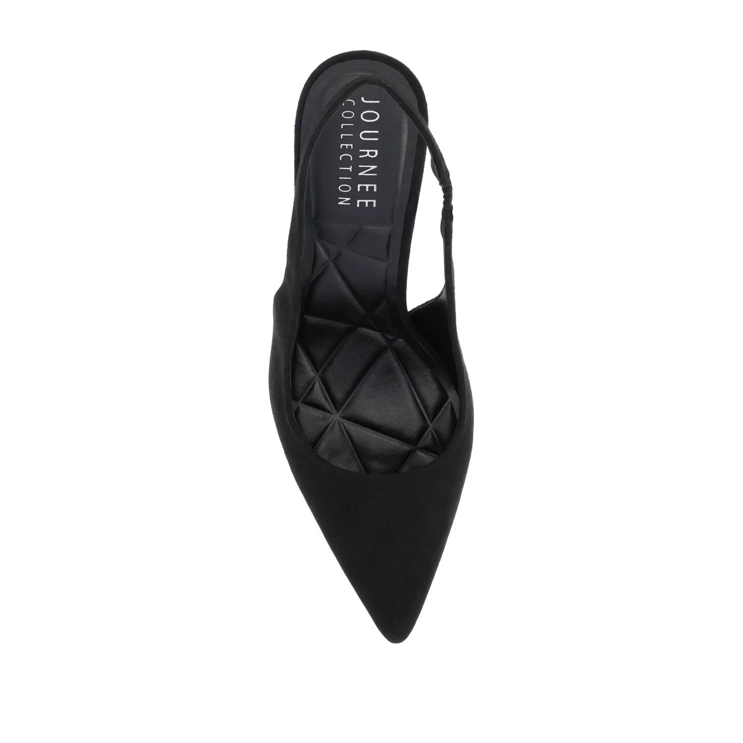 Elenney Slingback Stiletto Heels in Black Faux Suede