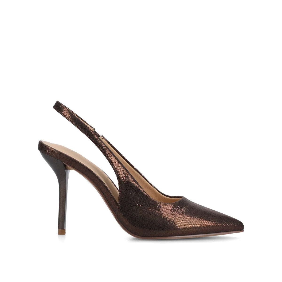 Elenney Slingback Stiletto Heels in Statement Wide - Chocolate