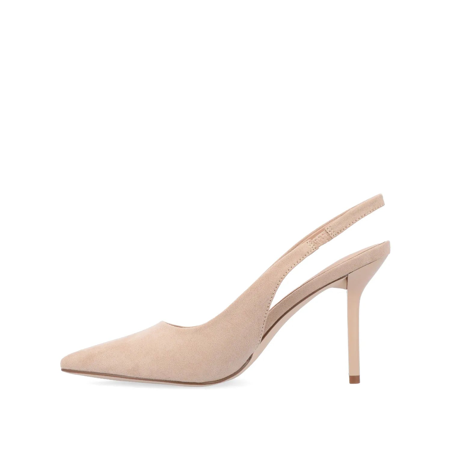 Elenney Slingback Stiletto Heels in Nude Suede