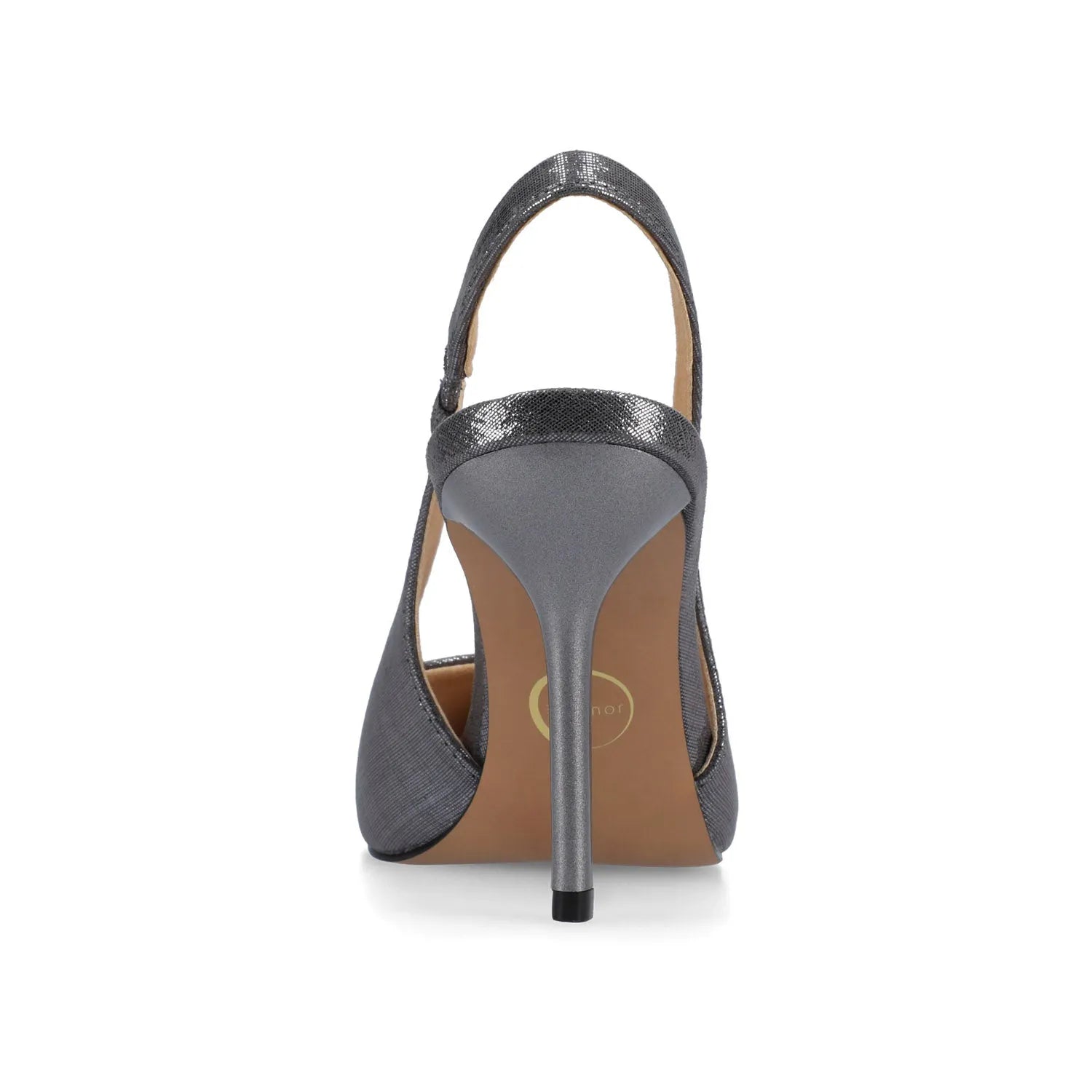 Elenney Slingback Stiletto Heels in Statement Pewter