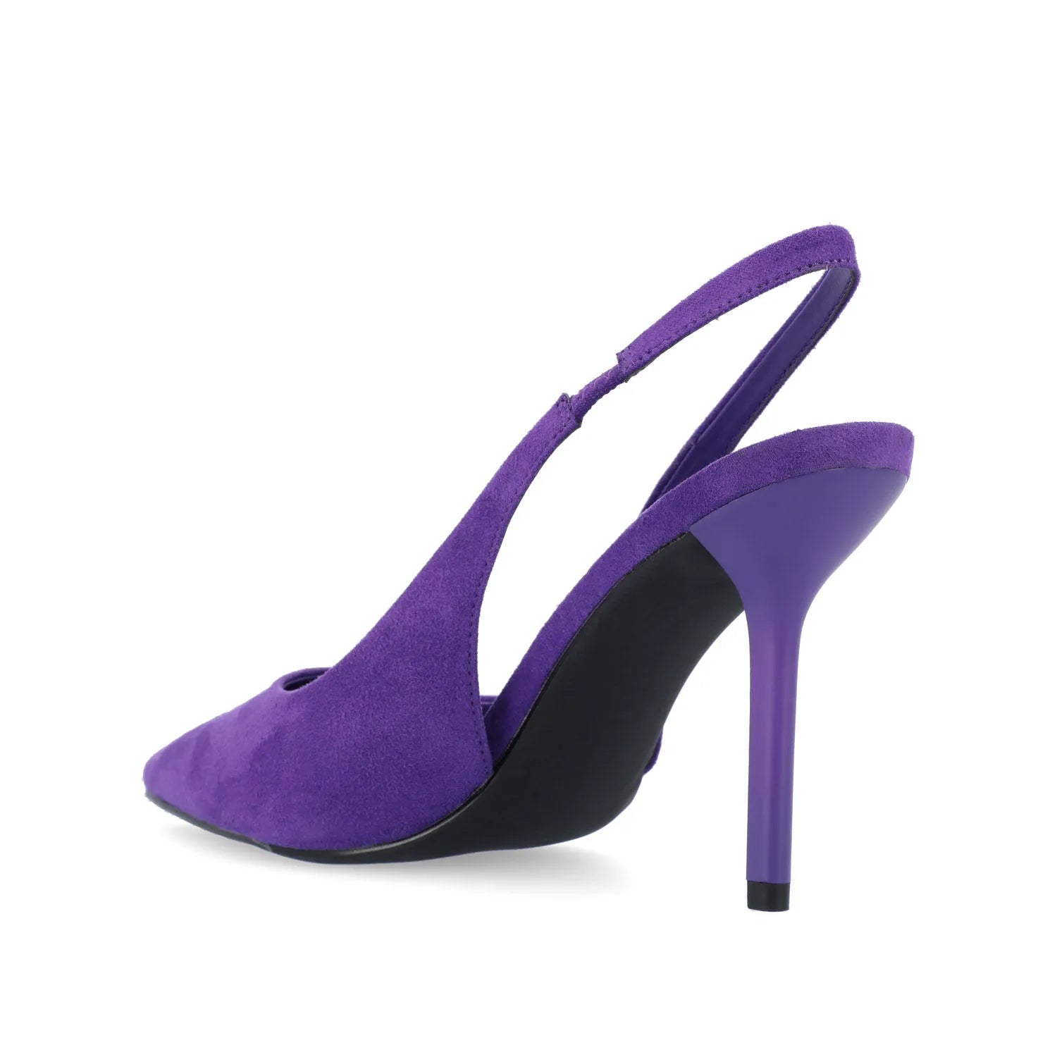 Elenney Wide Stiletto Heels in Purple Faux Suede
