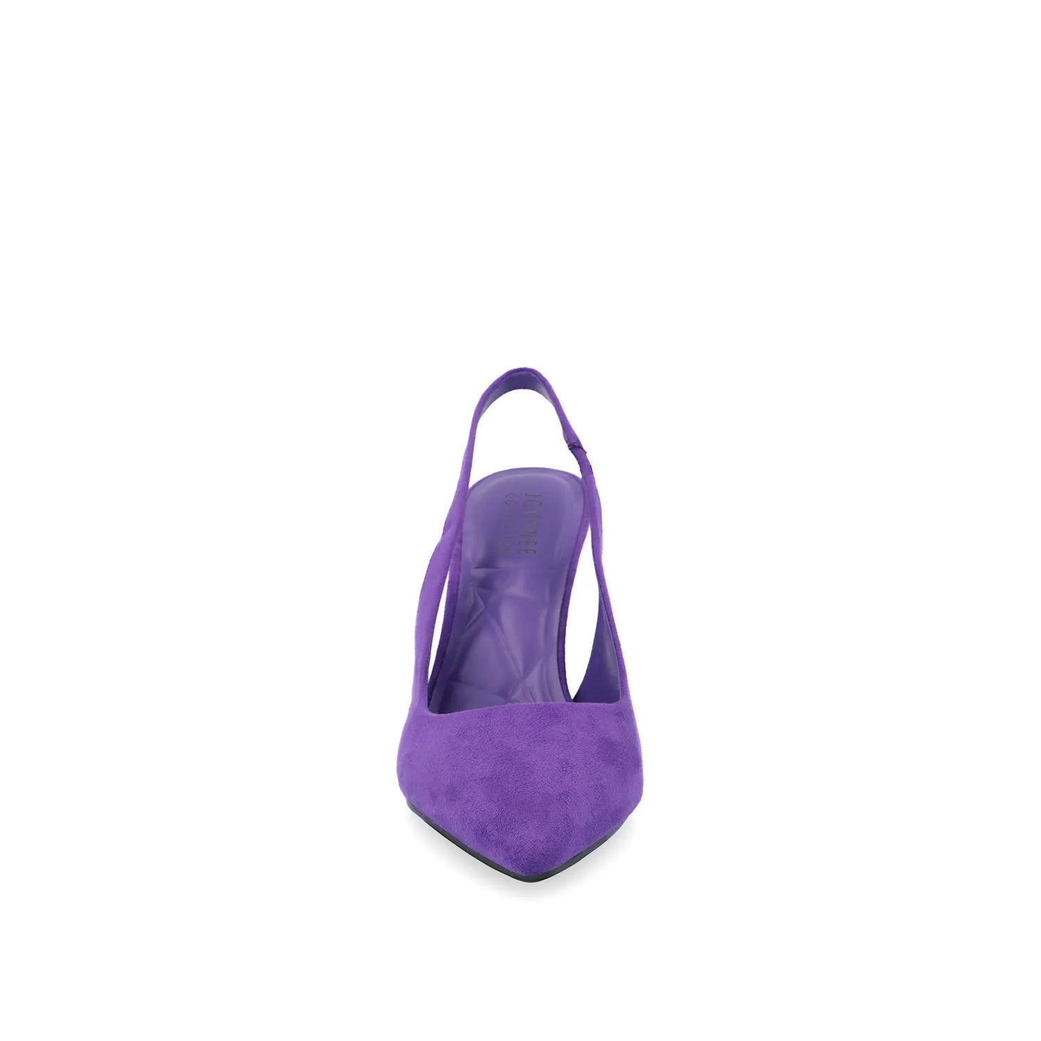 Elenney Wide Stiletto Heels in Purple Faux Suede