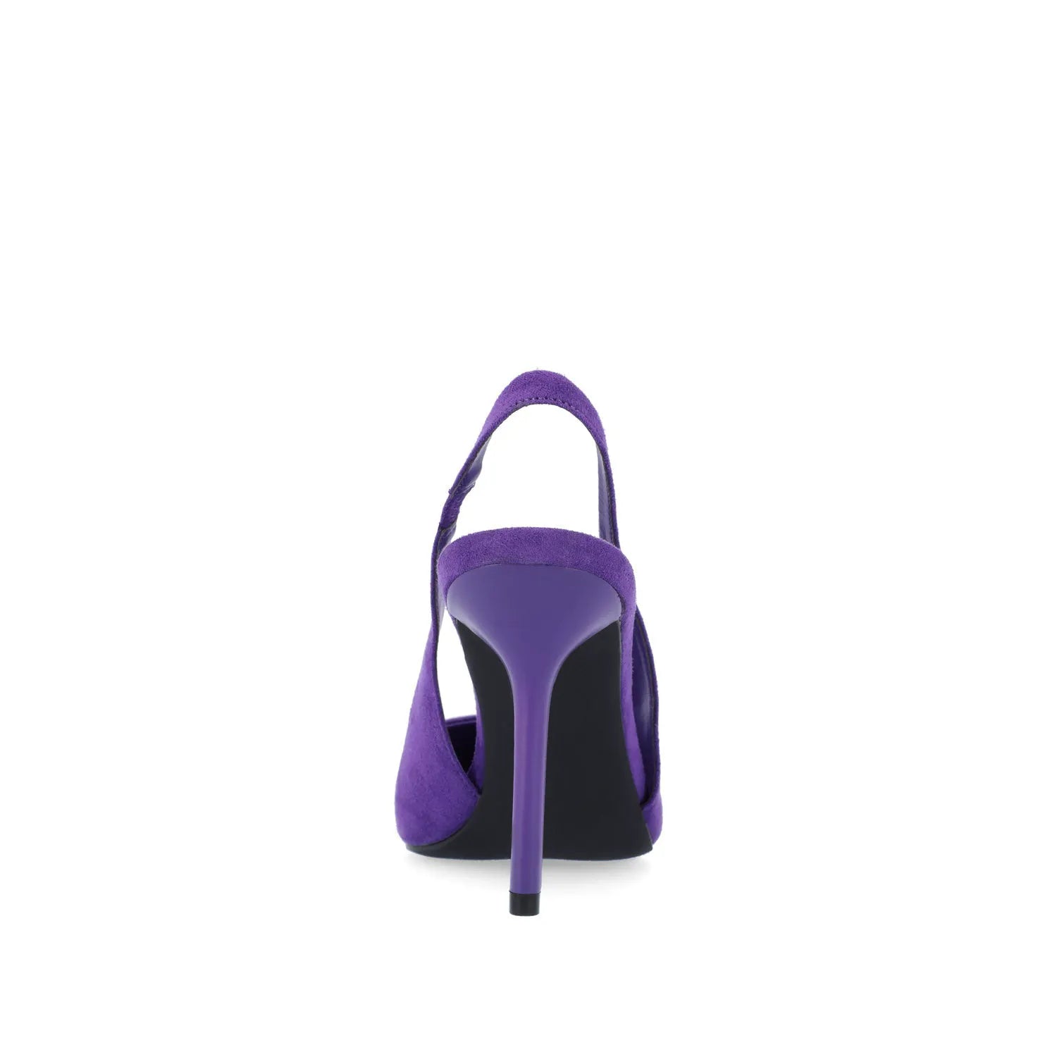 Elenney Wide Stiletto Heels in Purple Faux Suede