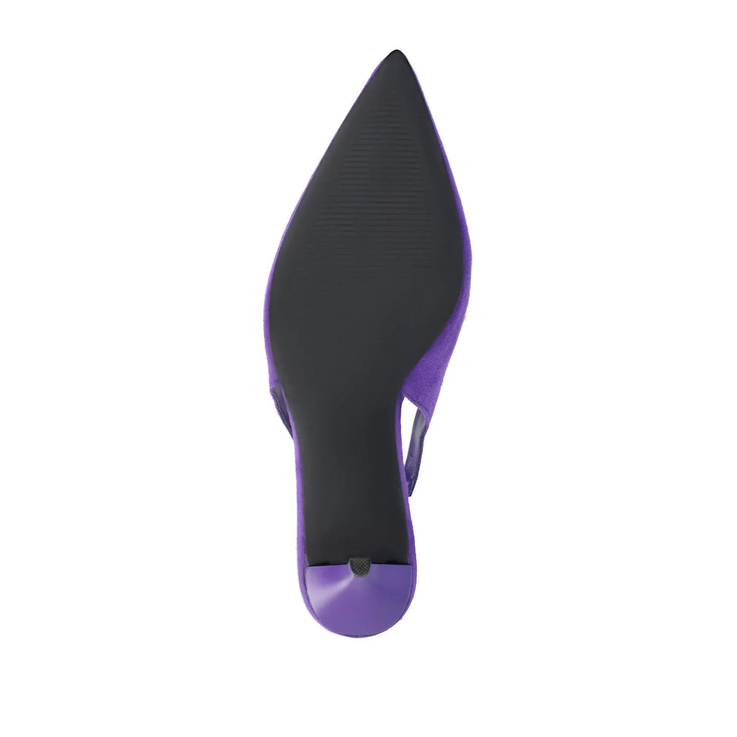 Elenney Slingback Stiletto Heels in Purple Faux Suede