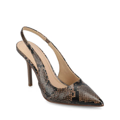ELENNEY Slingback Stiletto Heels in Statement - Brown Snake