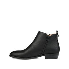 Ellis Zip-Up Wide-Calf Vegan Leather Booties in Black