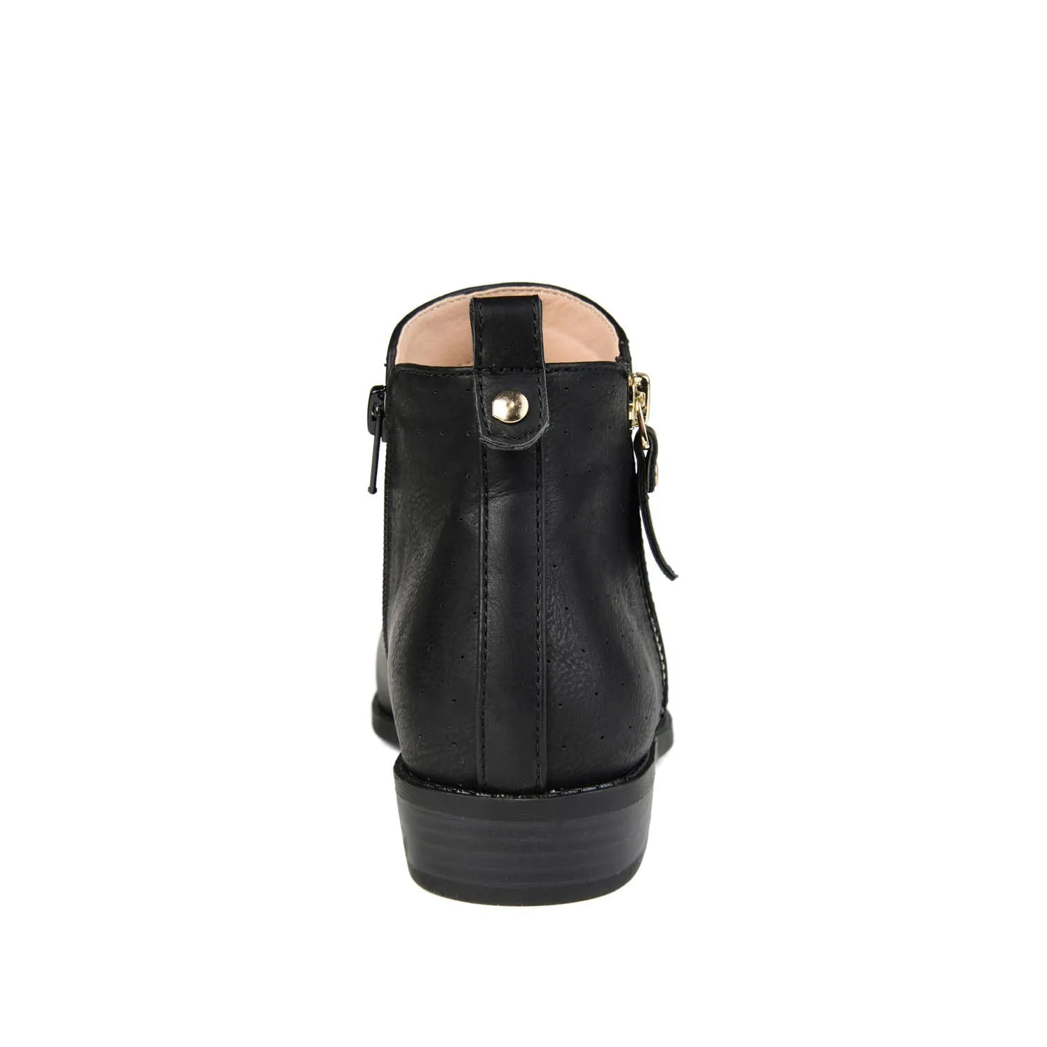 Ellis Zip-Up Wide-Calf Vegan Leather Booties in Black