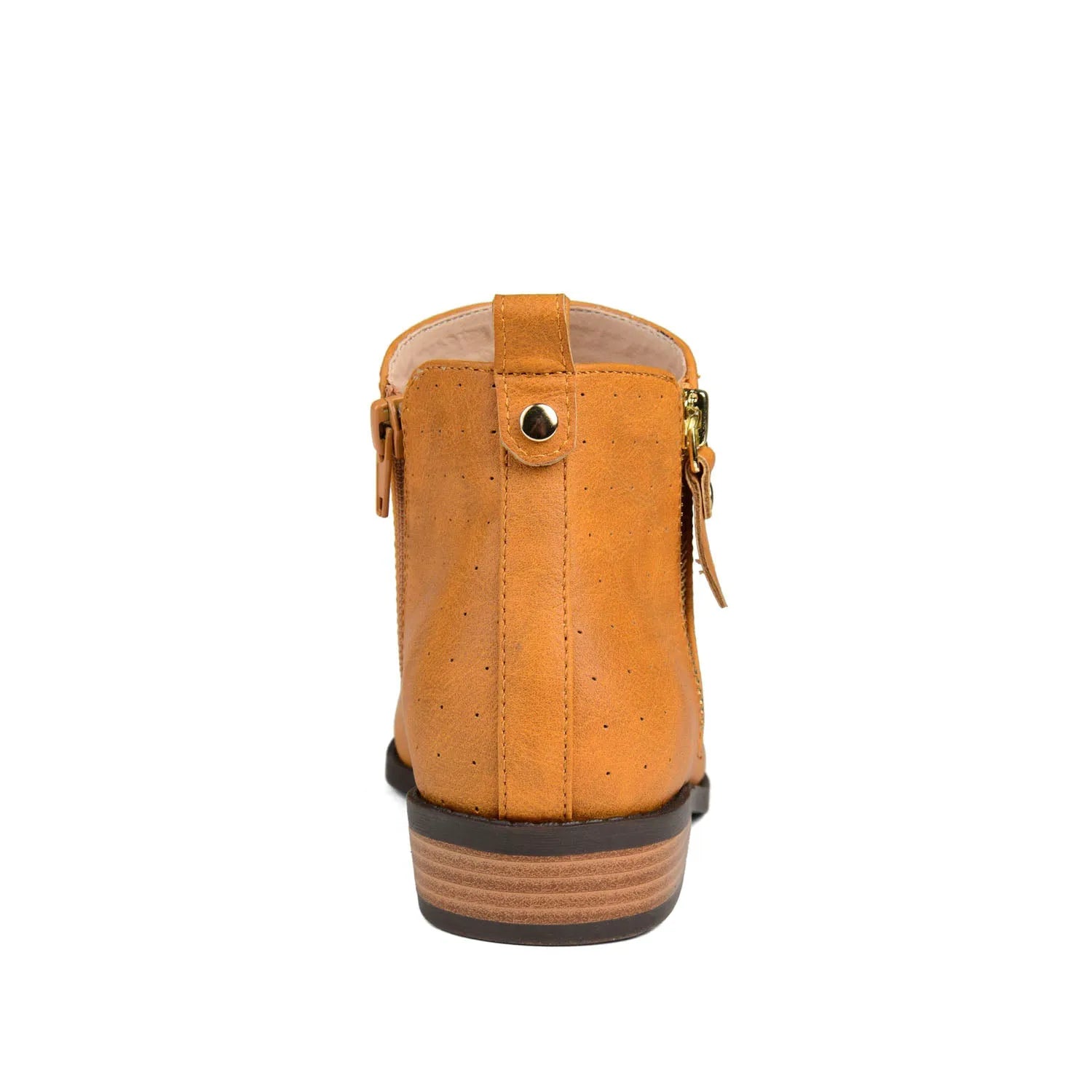 Ellis Zip-Up Bootie in Vegan Leather - Mustard