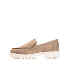 ERIKA LOAFER FLATS IN FAUX SUEDE - Taupe Suede