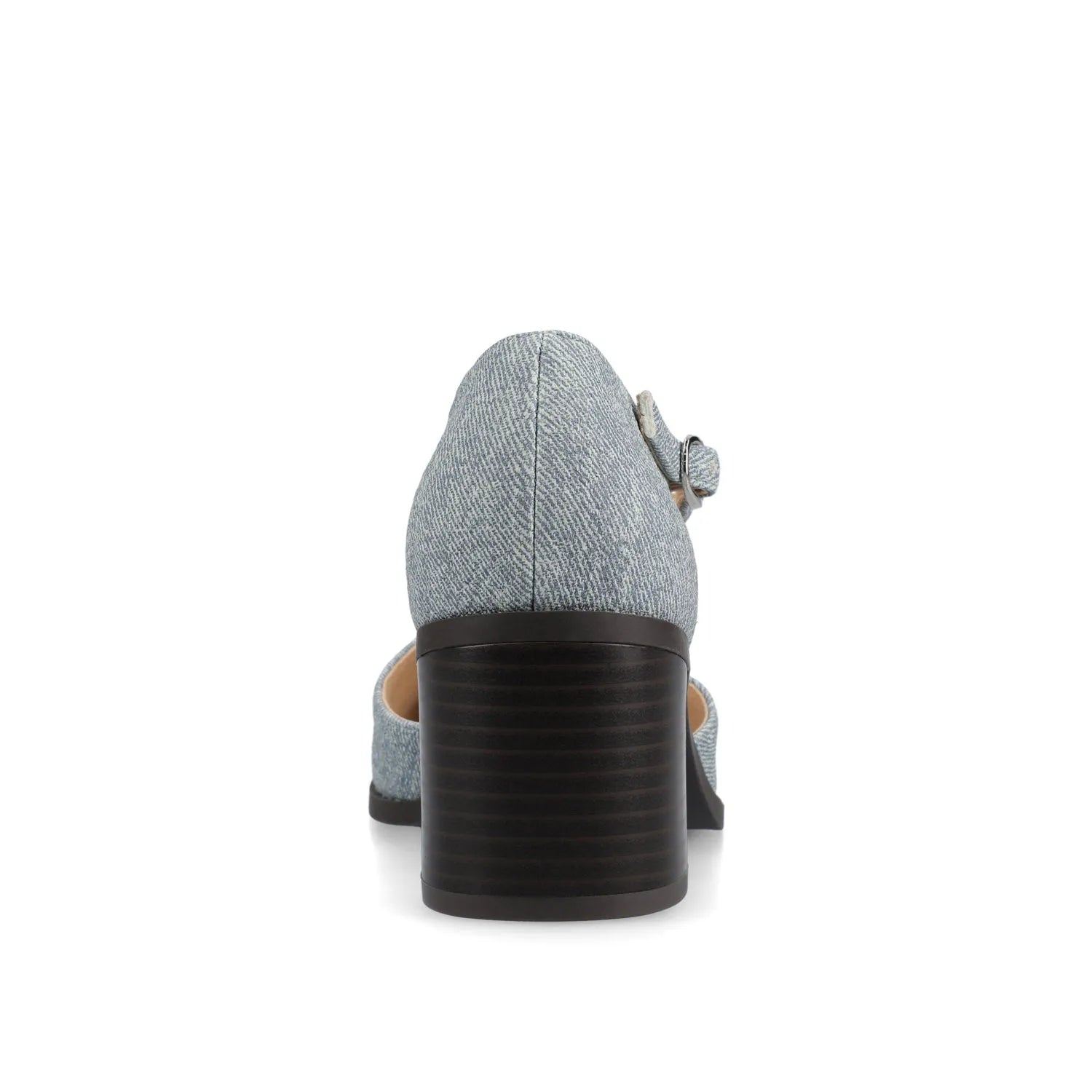 Evangeline D'Orsay Heels in Vegan Leather - Denim