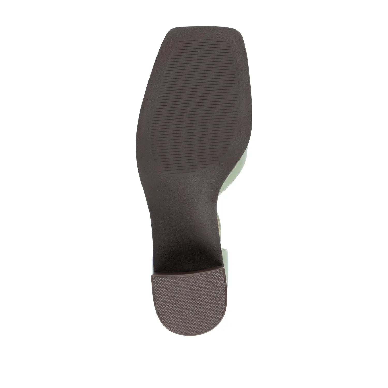 Evangeline Block Heels in Patent Green by D'Orsay