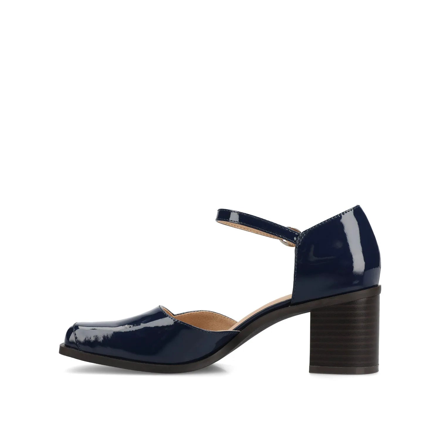 Evangeline Patent Heels in Wide - Patent Navy