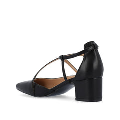 Galvinn Low Block Heels in Vegan Leather - Black