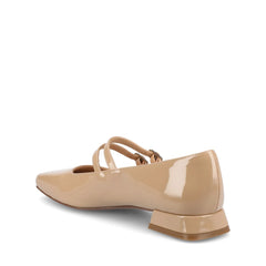 GREDAH MARY JANE FLATS IN VEGAN LEATHER - Nude Patent