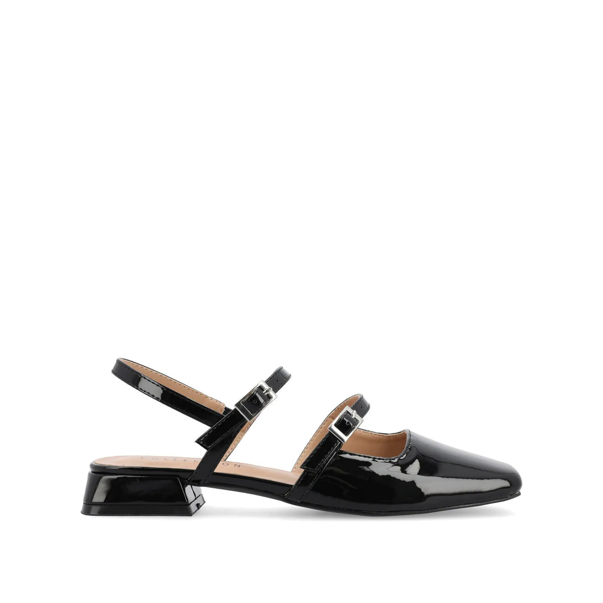 Gretchenn Patent Heeled Flats - Black