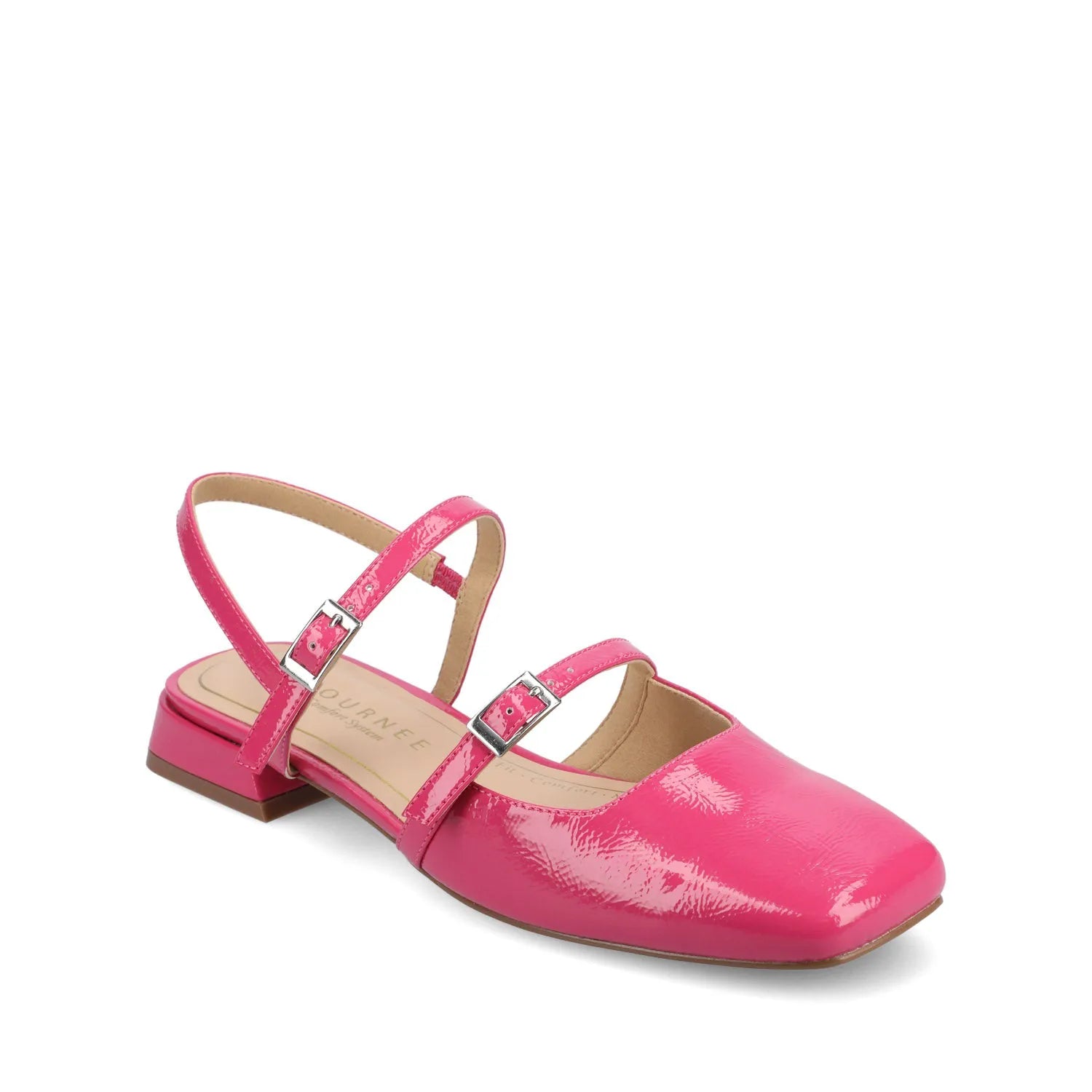 Gretchenn Patent Heeled Flats - Hot Pink