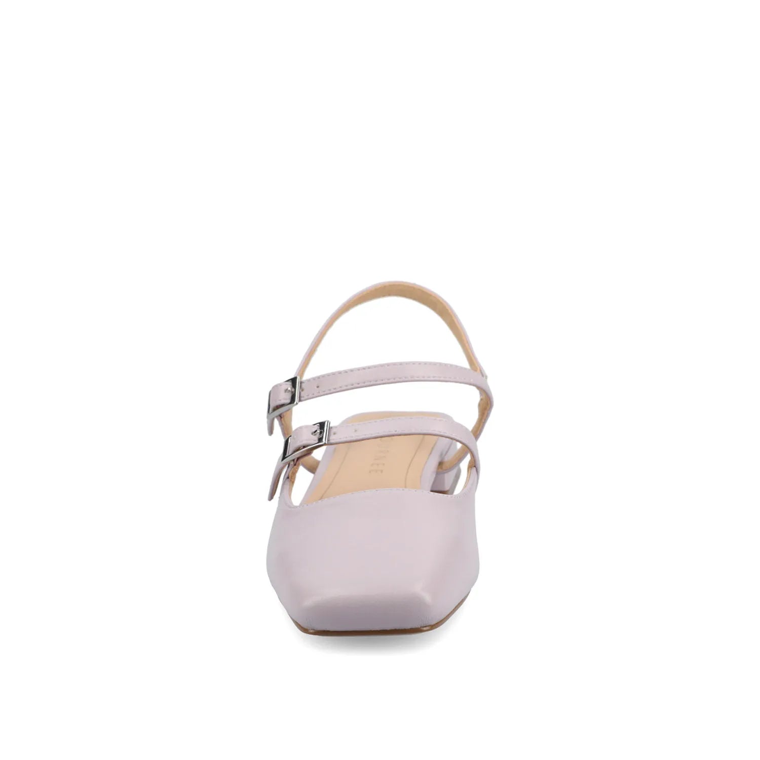 Gretchenn Wide Heeled Flats in Vegan Leather - Lilac