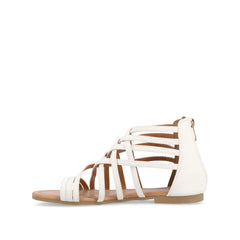 HANNI Wide Gladiator Sandals in White PU