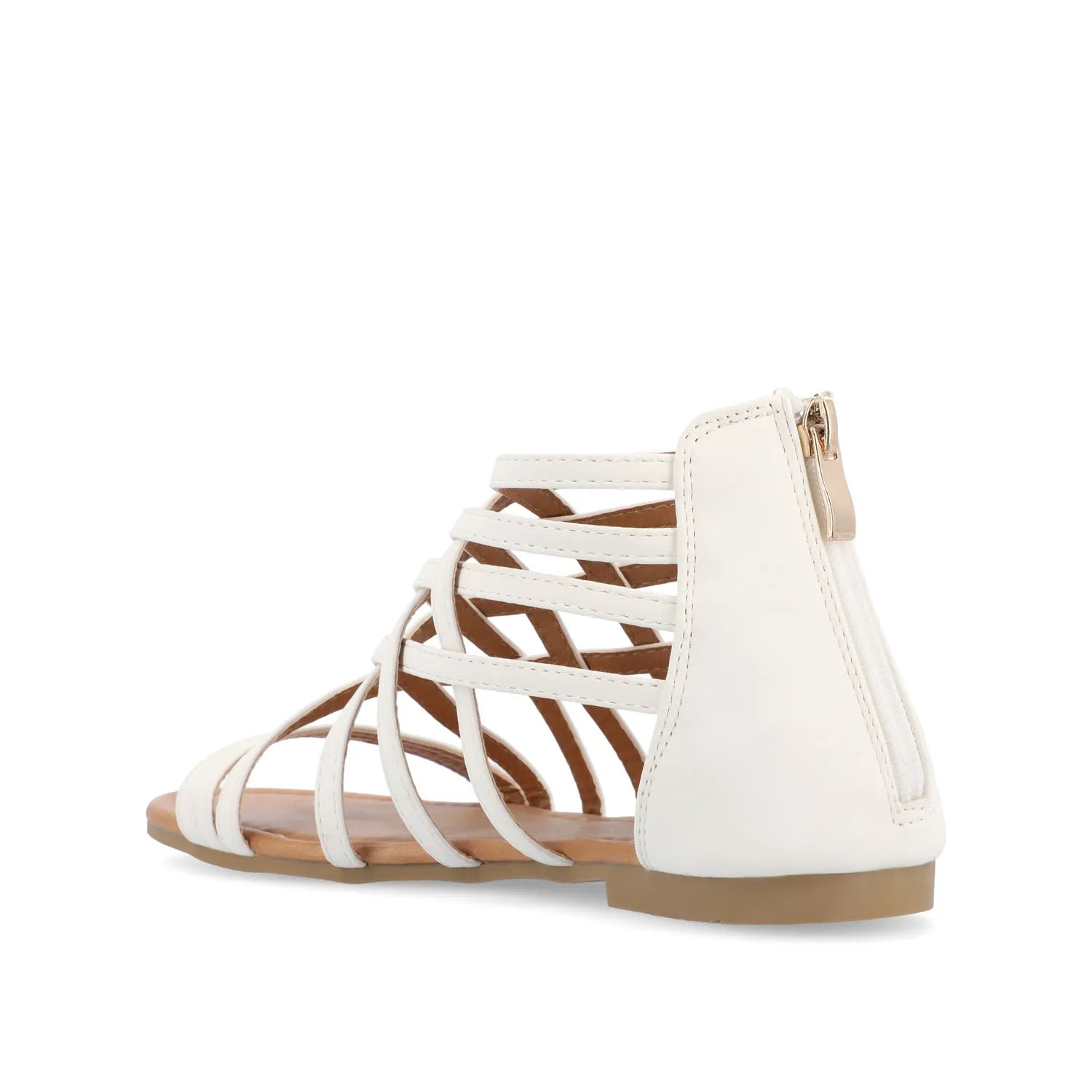 HANNI Wide Gladiator Sandals in White PU