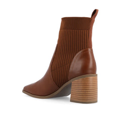 Harlowe Chelsea Booties in Vegan Leather - Brown
