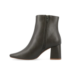 HAYLINN Wide Vegan Leather Booties in Green