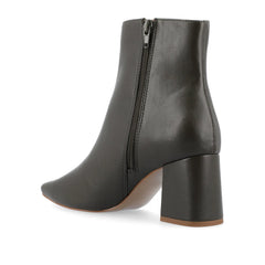 HAYLINN Wide Vegan Leather Booties in Green