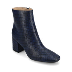 HAYLINN Square Toe Booties in Wide Width - Blue Croco