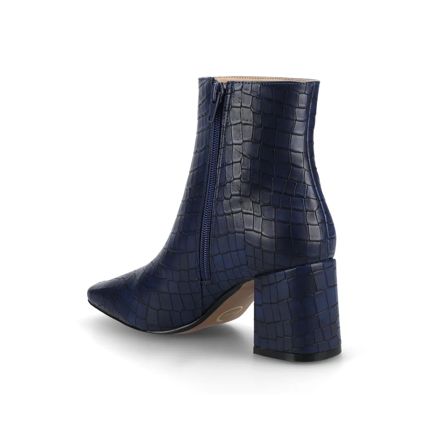 HAYLINN Square Toe Booties in Wide Width - Blue Croco