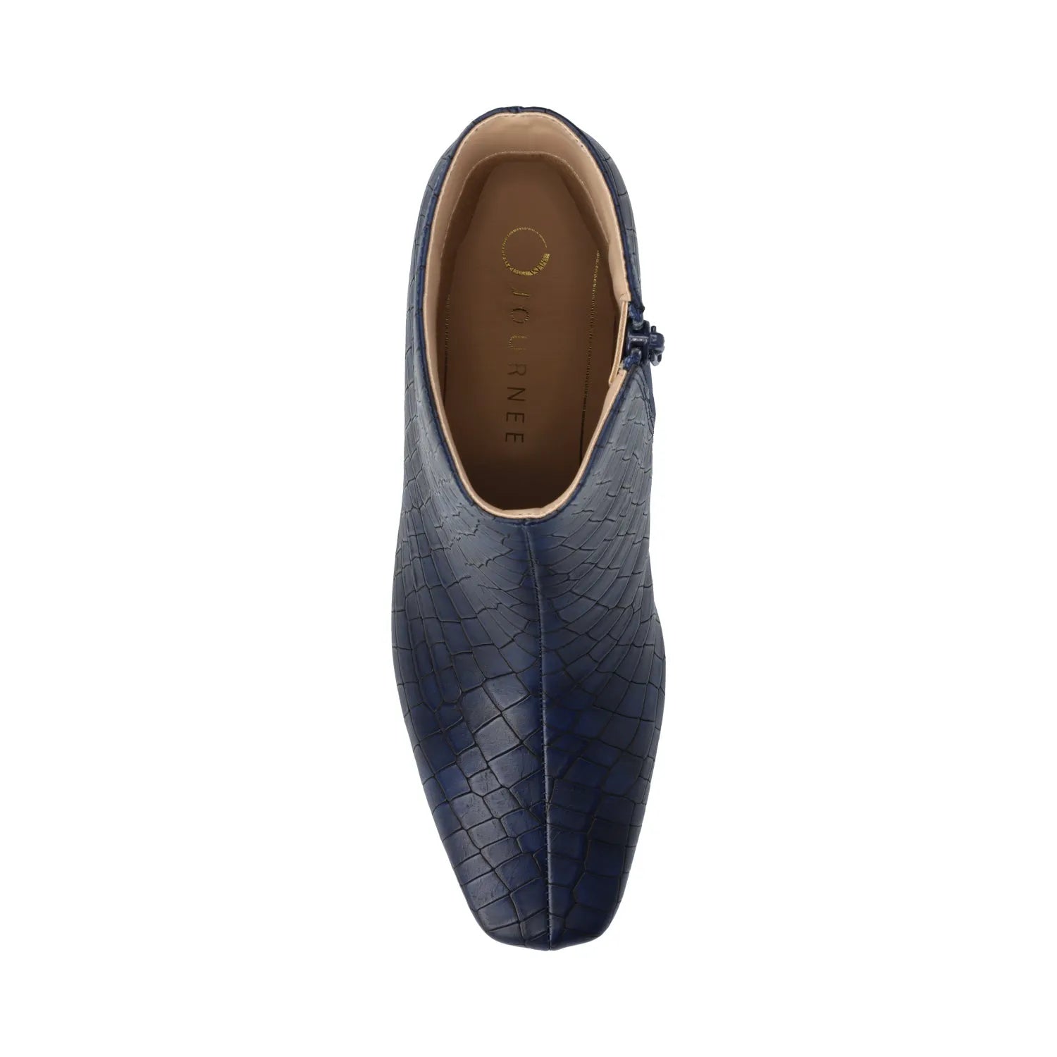 HAYLINN Square Toe Booties in Wide Width - Blue Croco